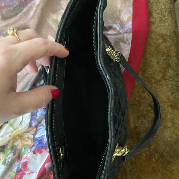 Calvin Klein black velvet animal spotted purse - Picture 7 of 12